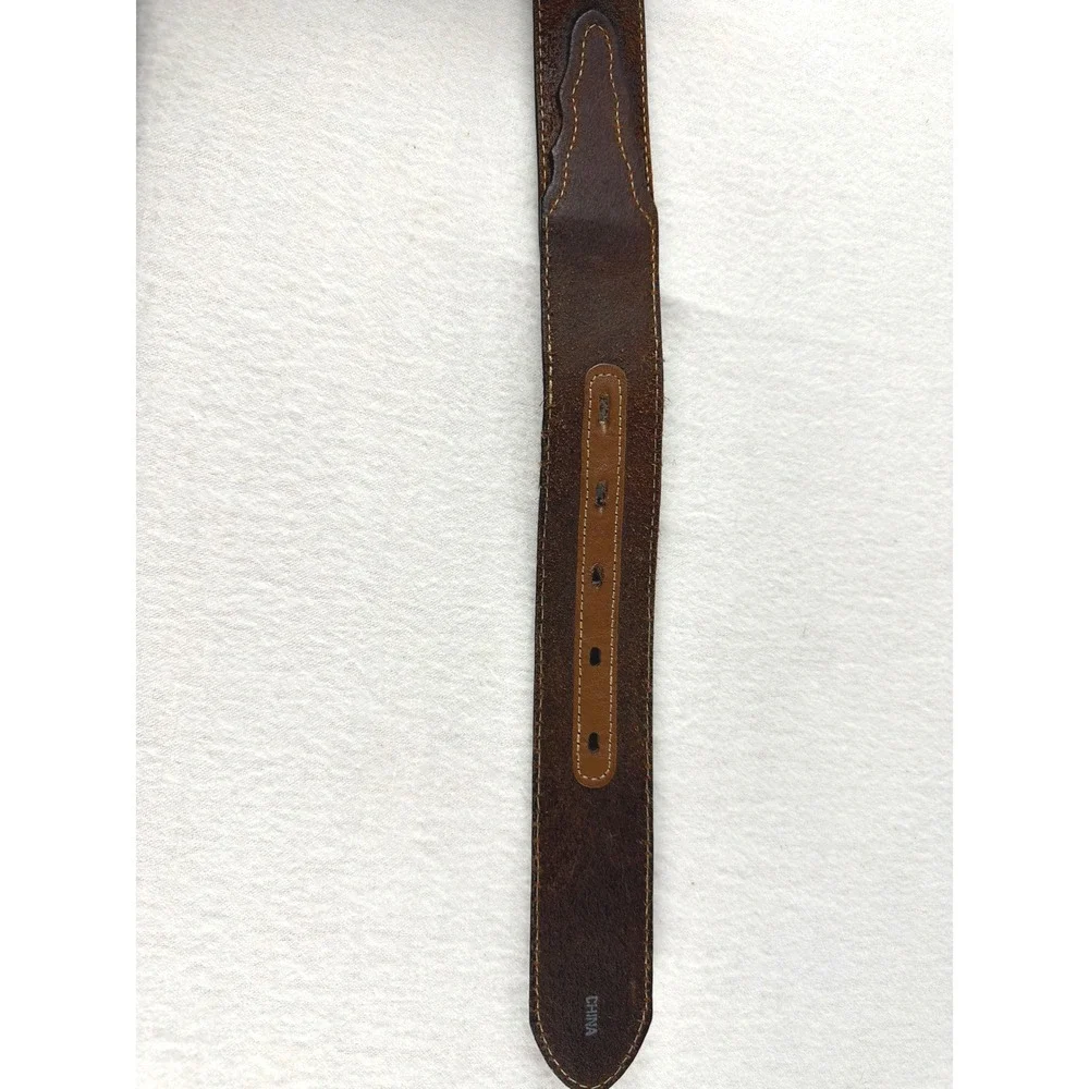 Silver Creek Classics Mens Brown Leather Western Belt Size 38 Distressed 53709
